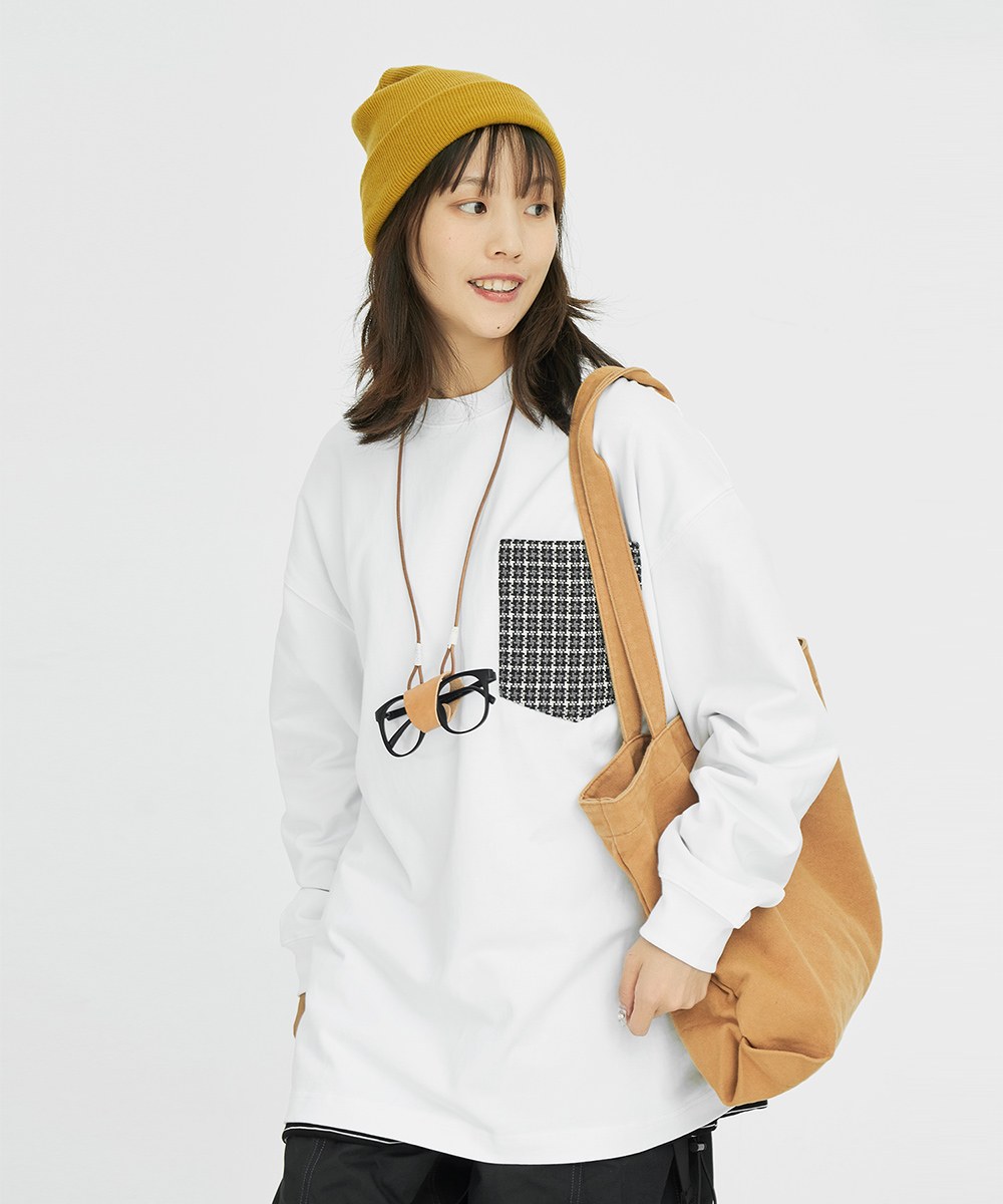 格紋口袋上衣 Oversized Checked Pocket T-shirt