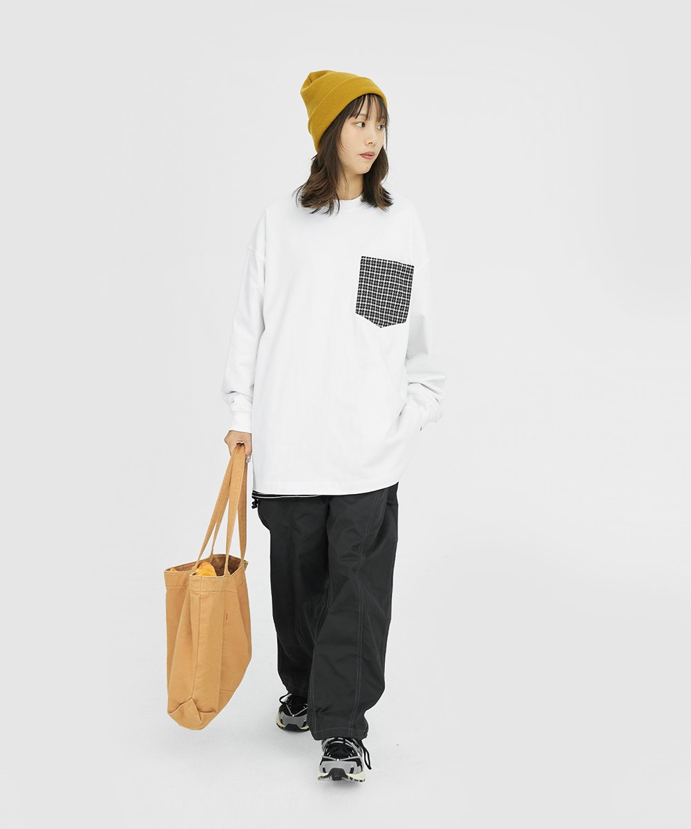 格紋口袋上衣 Oversized Checked Pocket T-shirt
