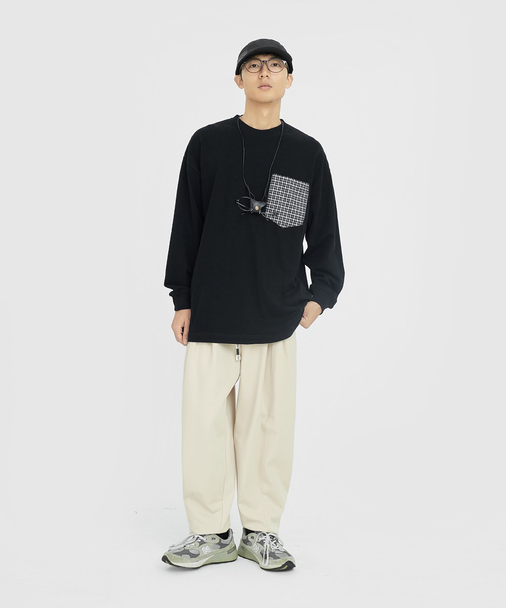 格紋口袋上衣 Oversized Checked Pocket T-shirt