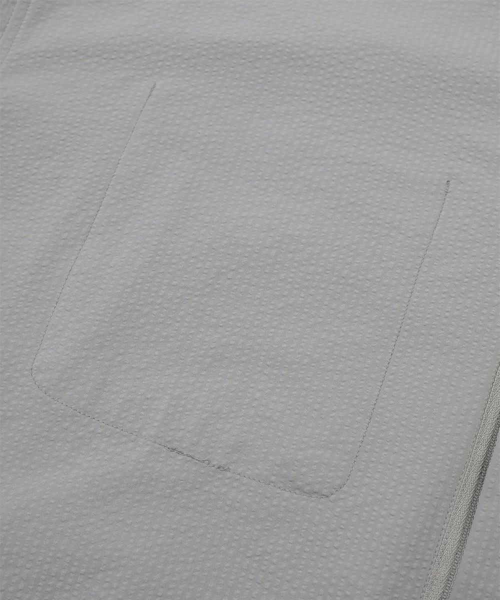 泡泡紗拉鍊襯衫 Zip-Up Seersucker Pocket Shirt