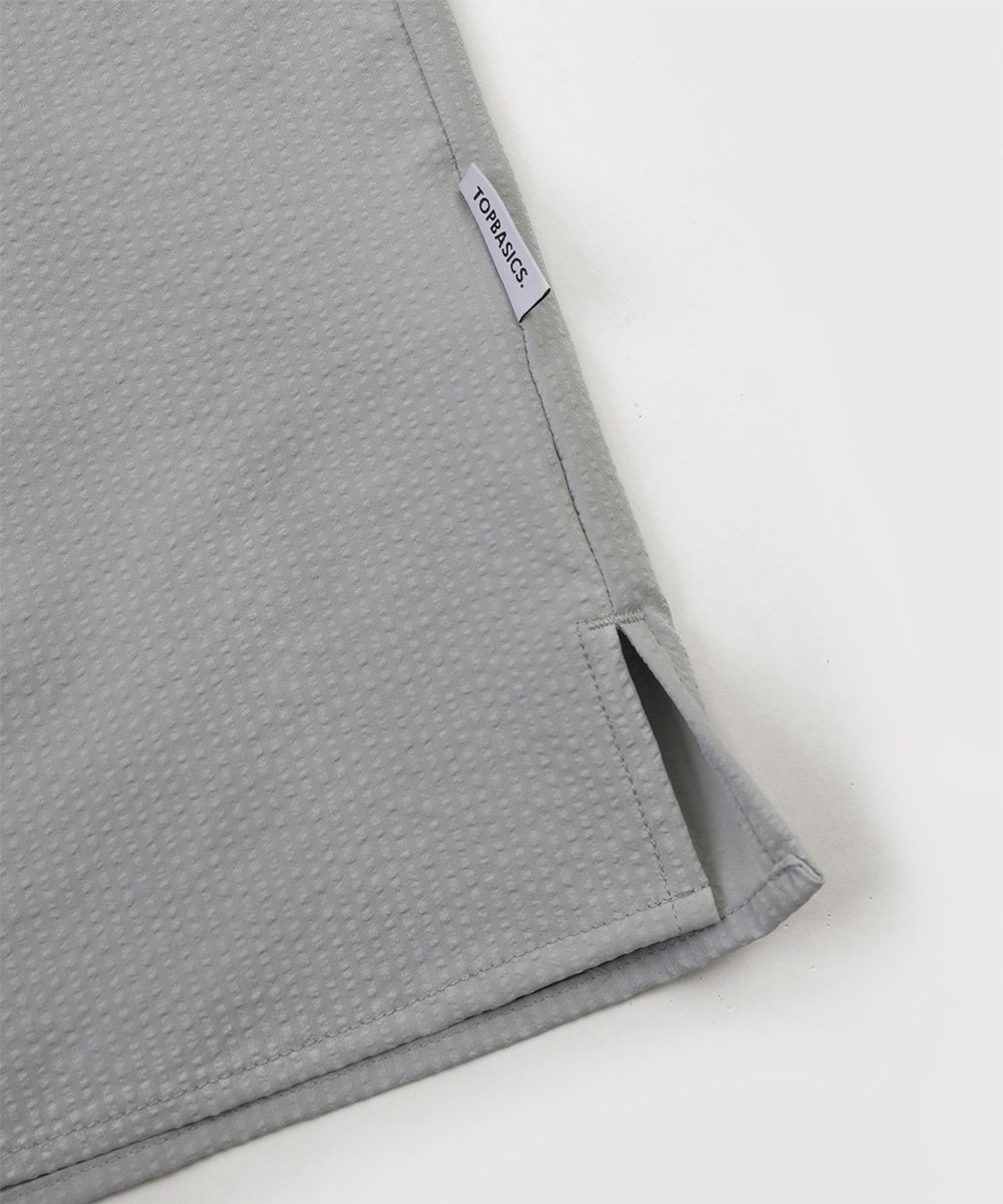 泡泡紗拉鍊襯衫 Zip-Up Seersucker Pocket Shirt