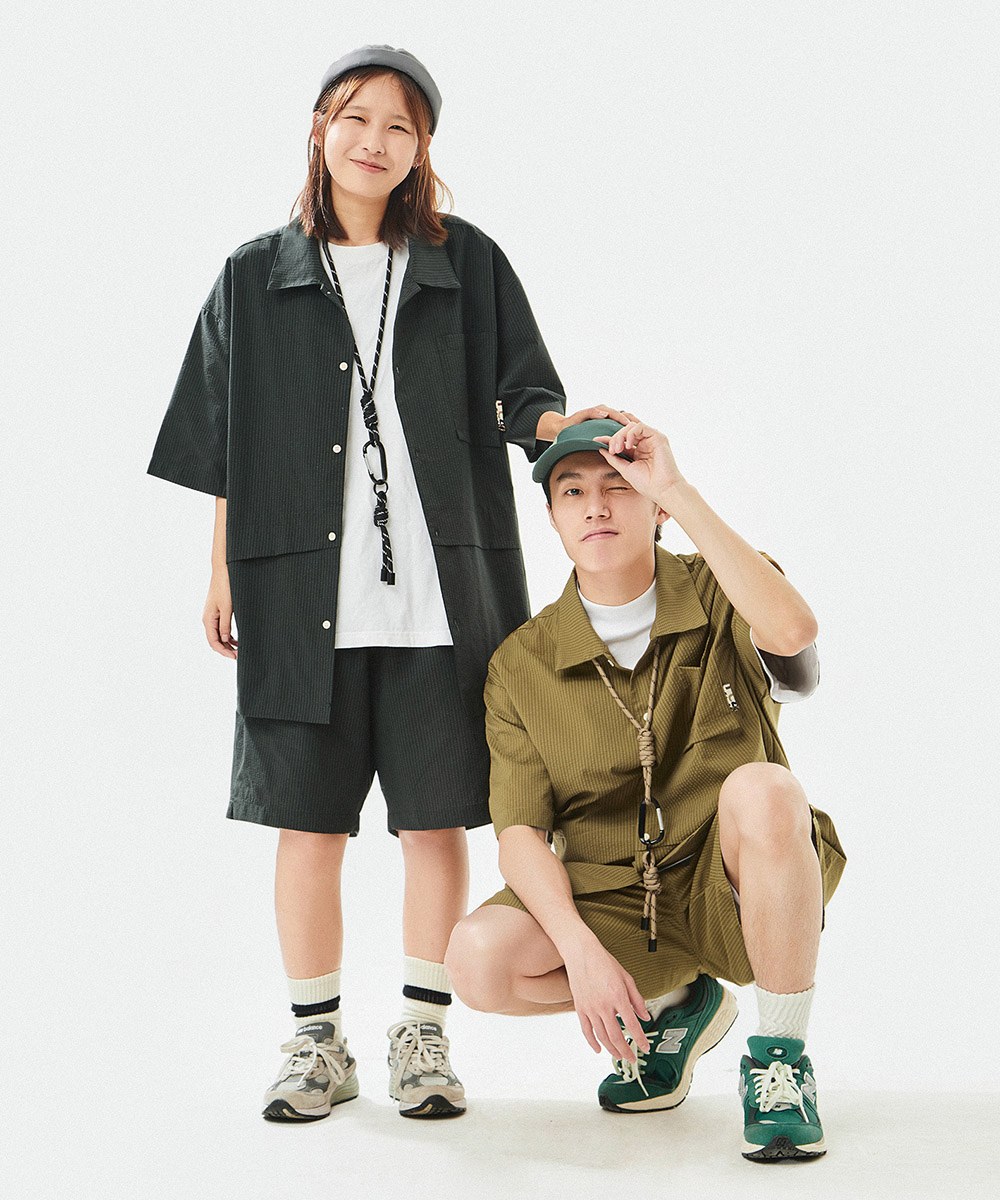 泡泡紗口袋襯衫 Seersucker Pocket Cargo Shirt