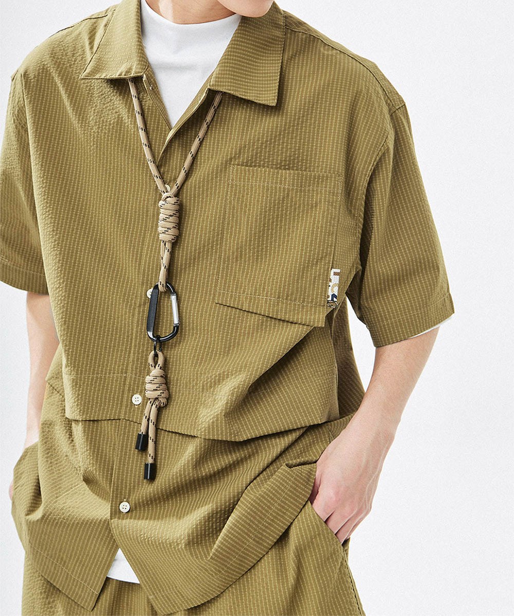 泡泡紗口袋襯衫 Seersucker Pocket Cargo Shirt