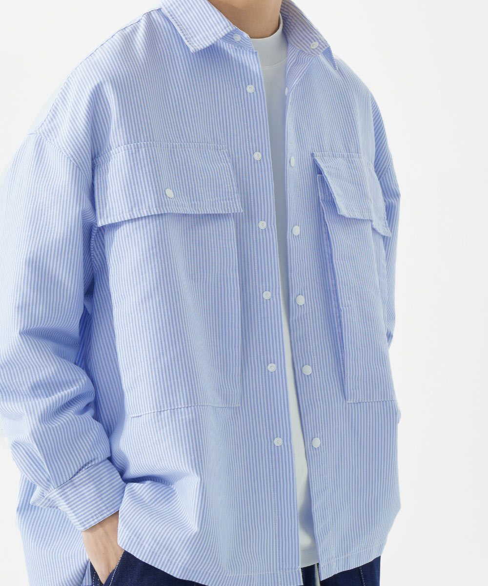 三口袋條紋襯衫 Three Pockets Striped Shirt