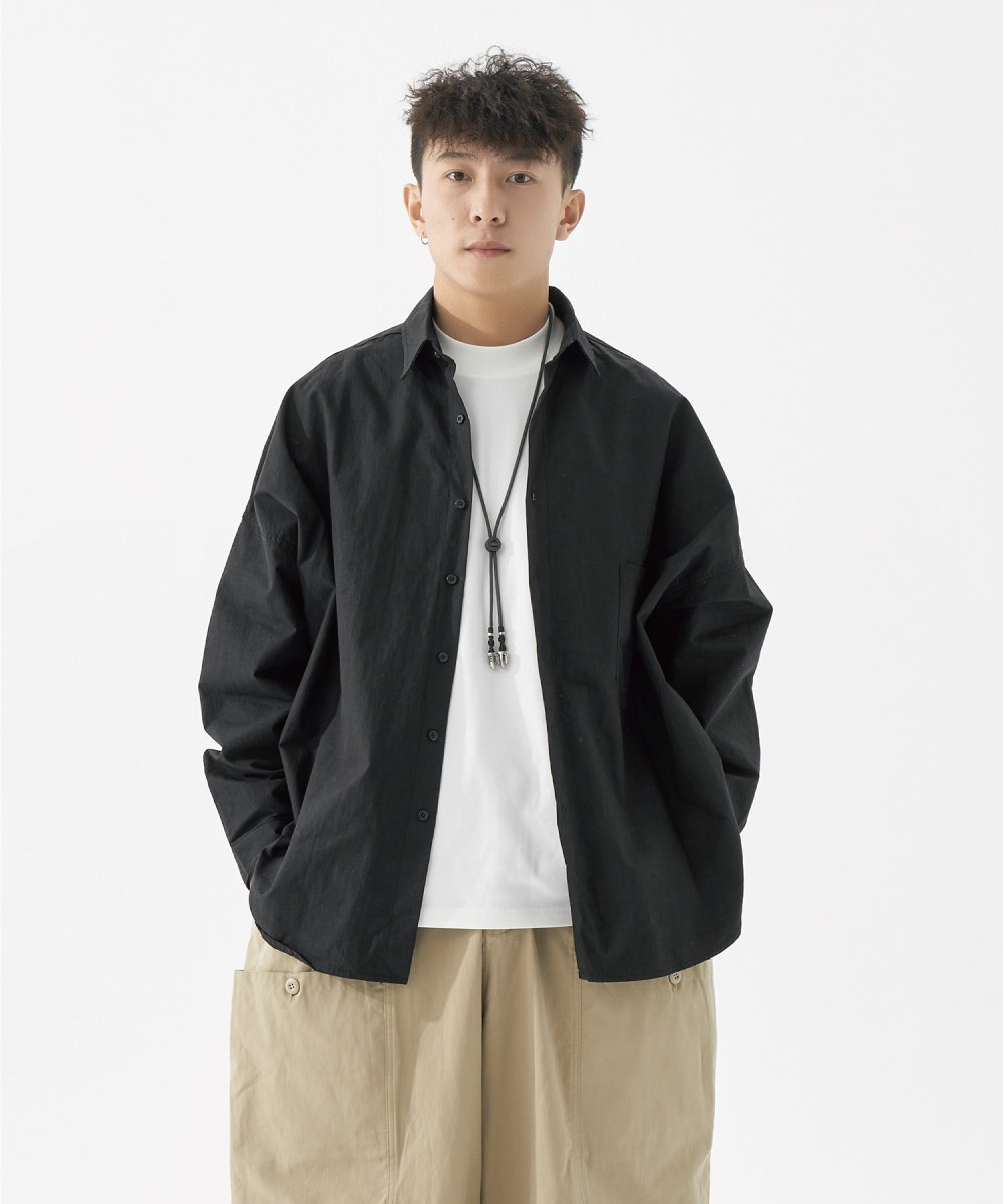 弧形下擺寬鬆襯衫 Rounded Seam Oversized Shirt