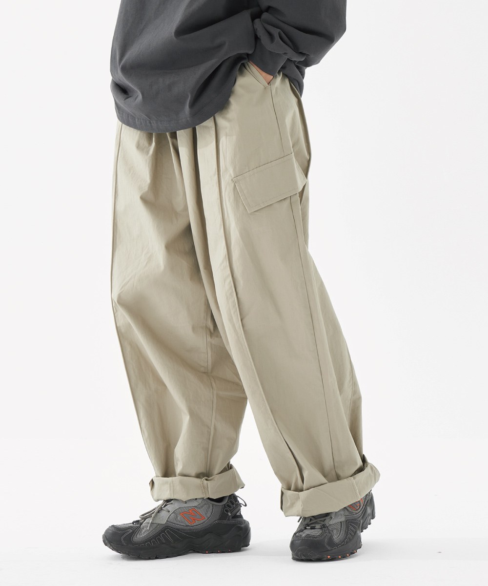 縫線翻蓋假口袋長褲 Faked Pockets Binding Relaxed Pants