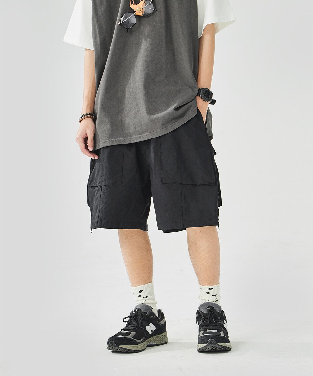 側拉鍊工作短褲 Side Zip-Up Cargo Shorts