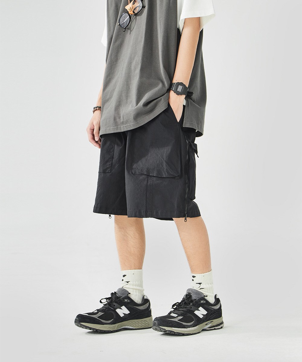 側拉鍊工作短褲 Side Zip-Up Cargo Shorts