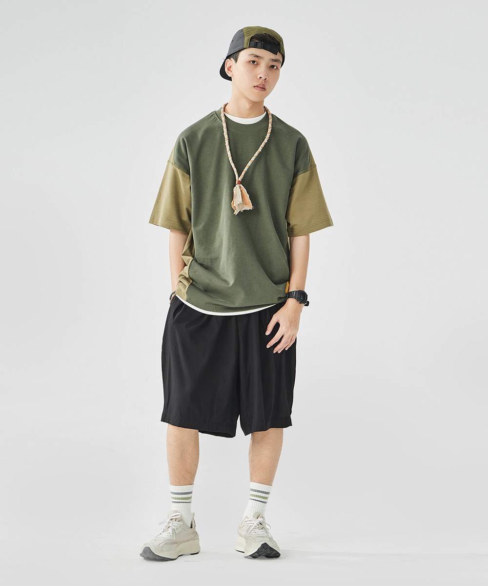 側邊打褶短褲 Slant Pleats Casual Shorts