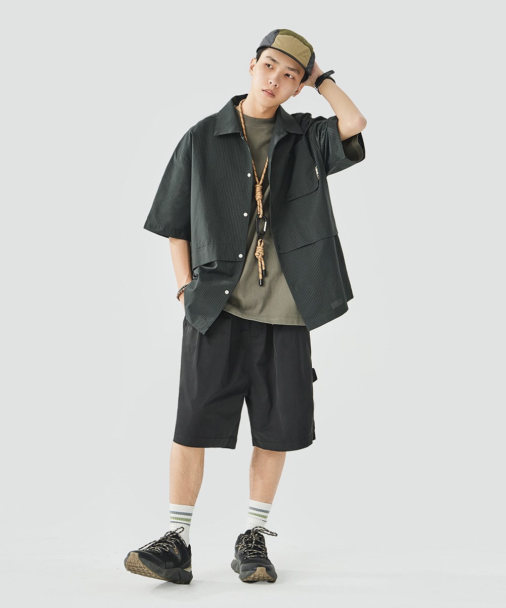 六口袋打褶短褲 Six Pockets Pleated Shorts