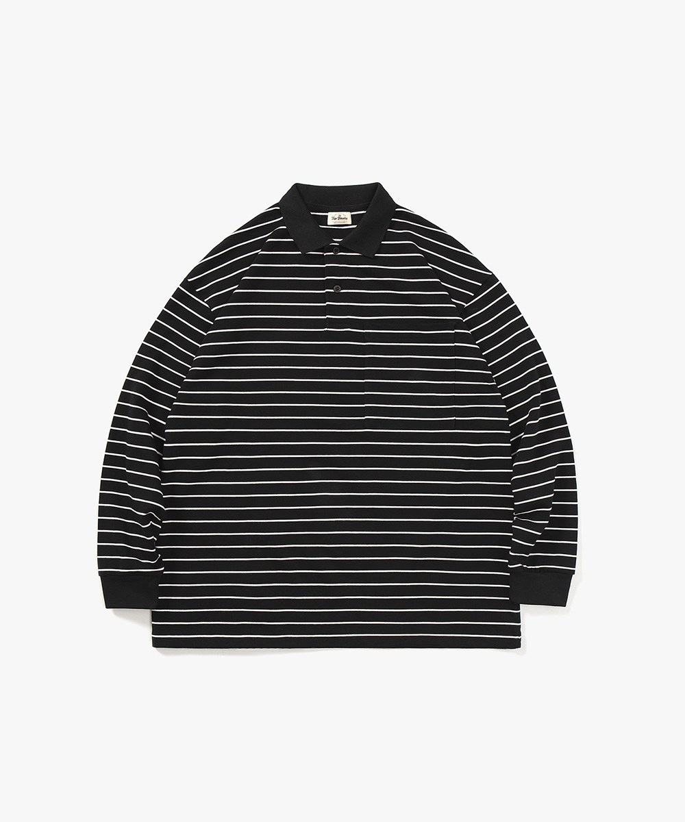 條紋長袖POLO衫 TopBasics Pinstriped Longsleeve Polo Shirt