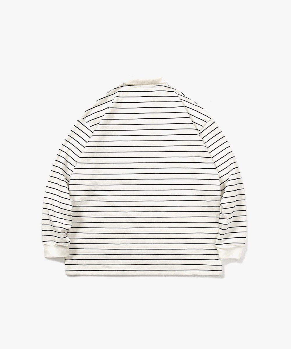 條紋長袖POLO衫 TopBasics Pinstriped Longsleeve Polo Shirt