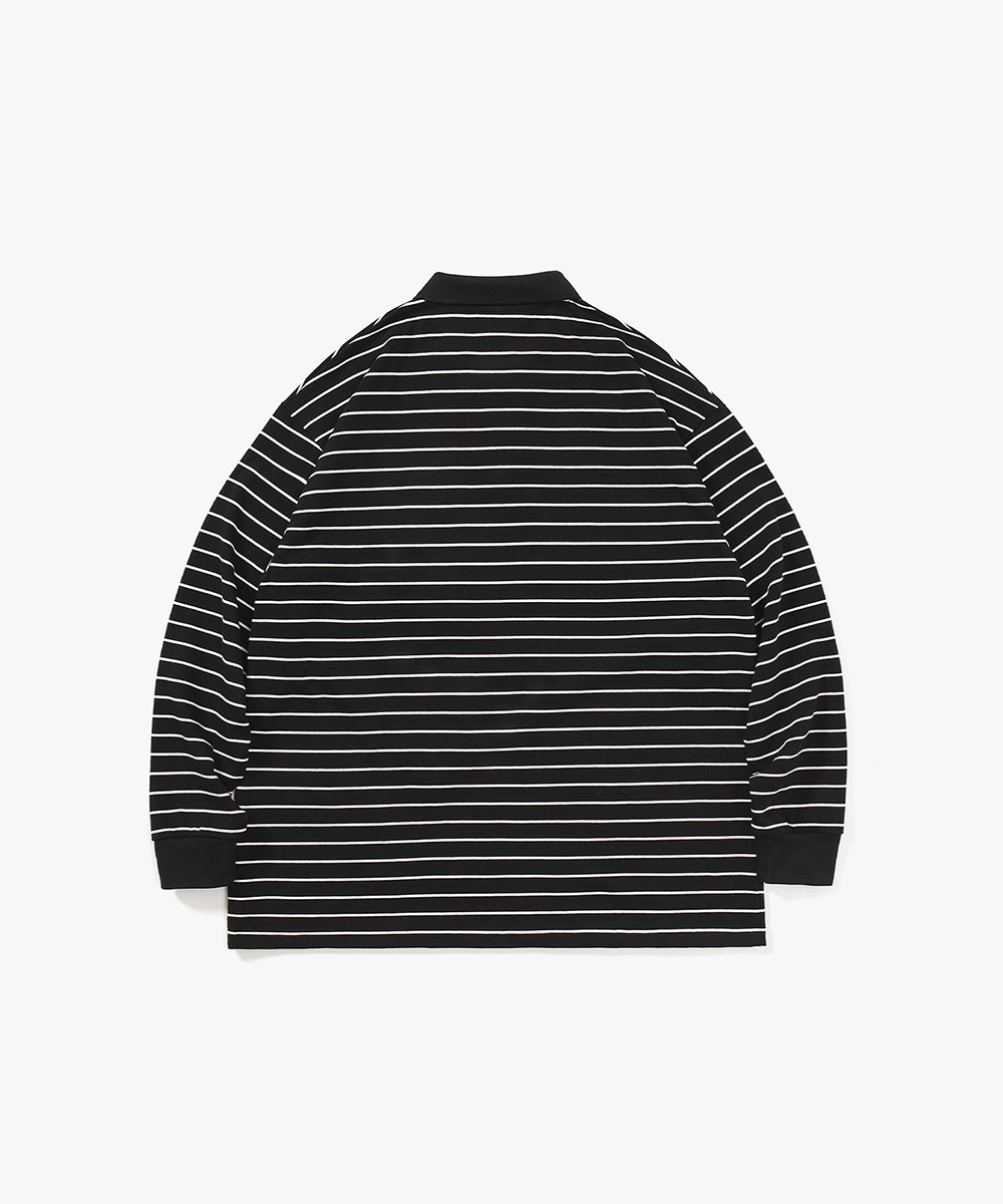 條紋長袖POLO衫 TopBasics Pinstriped Longsleeve Polo Shirt