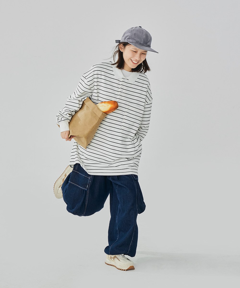 條紋長袖POLO衫 TopBasics Pinstriped Longsleeve Polo Shirt