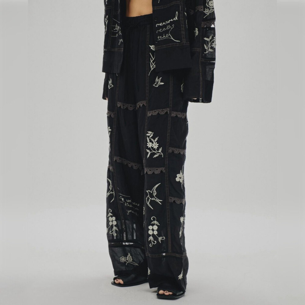 Embroidery Patchwork Trousers