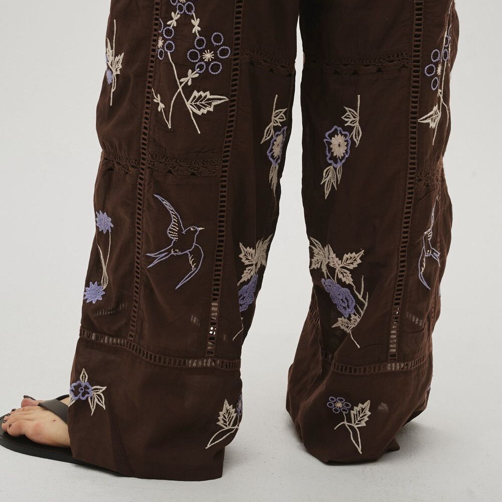 Embroidery Patchwork Trousers