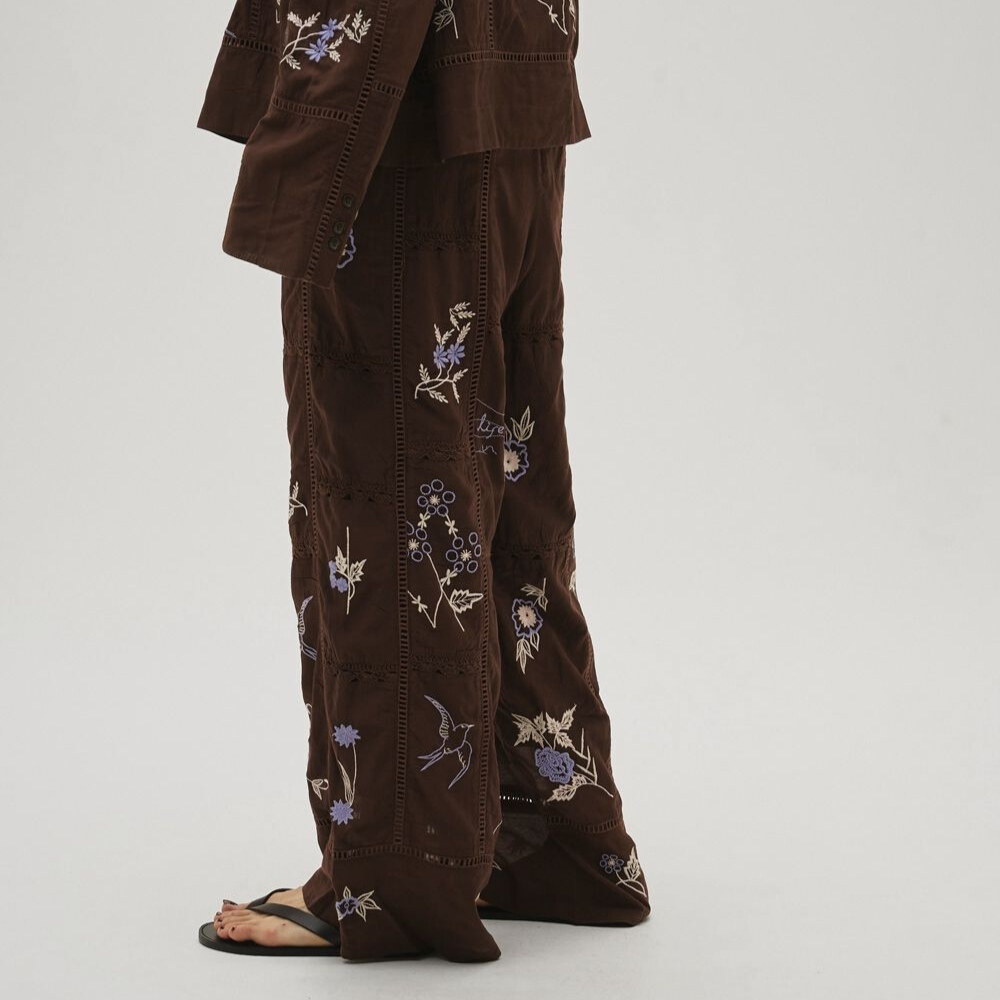 Embroidery Patchwork Trousers