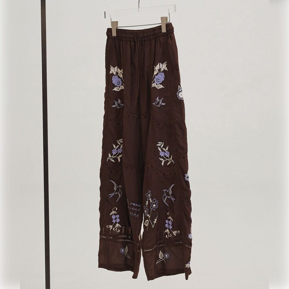 Embroidery Patchwork Trousers