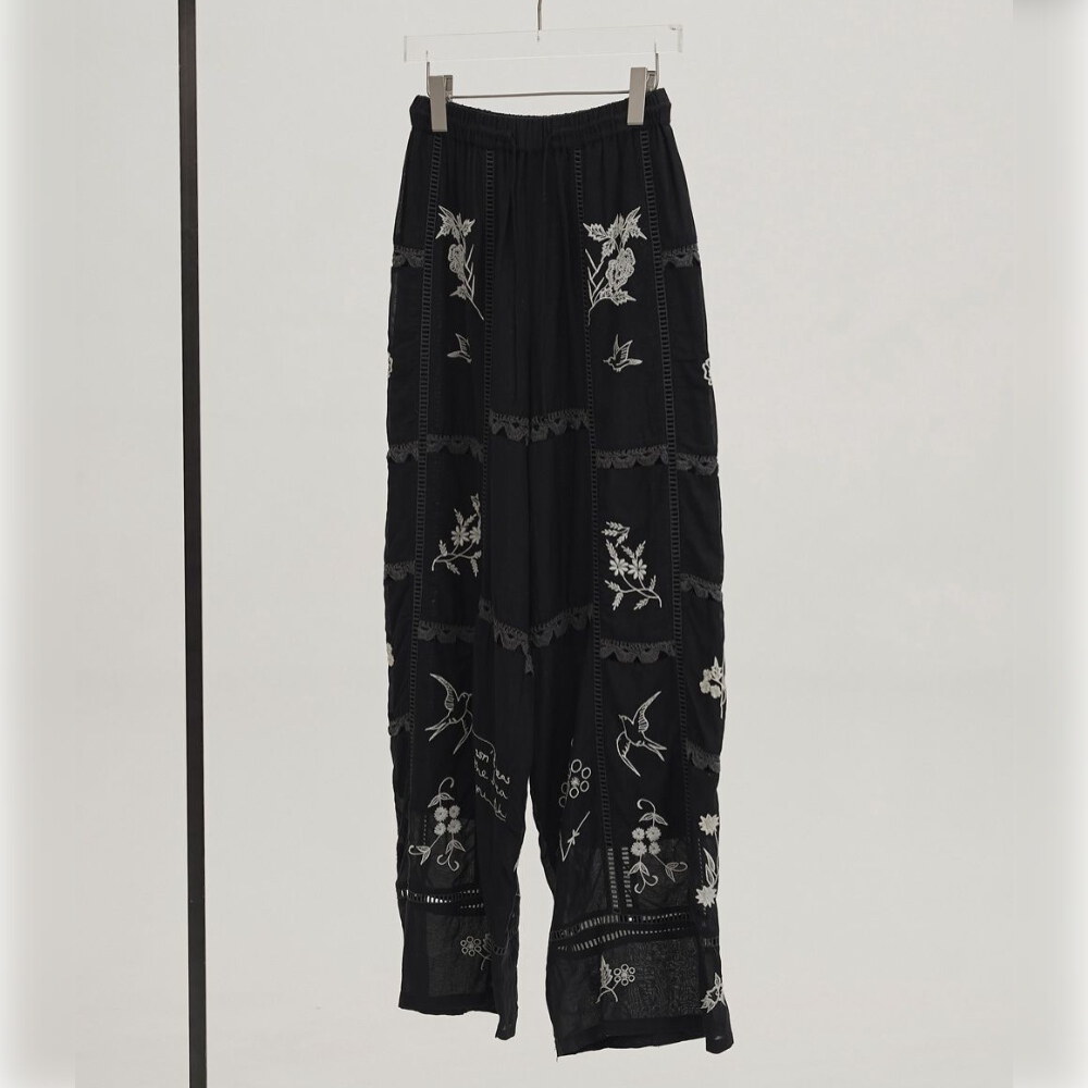 Embroidery Patchwork Trousers