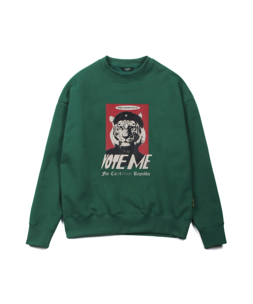 虎頭圖樣大學T Cat Vote Sweatshirts