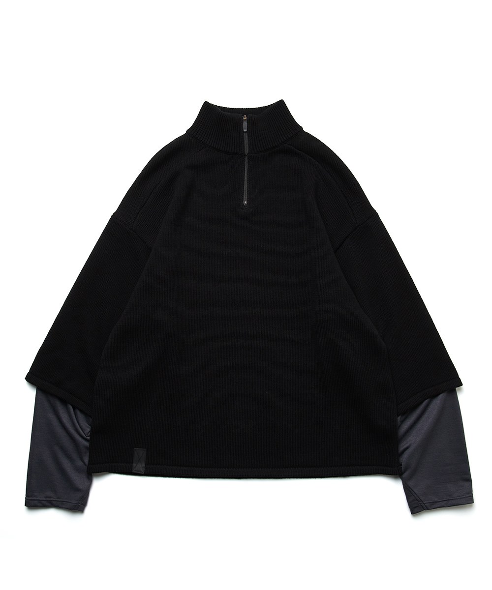 針織高領上衣 Knitting Splice Top