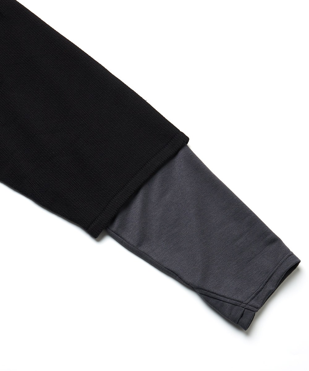 針織高領上衣 Knitting Splice Top