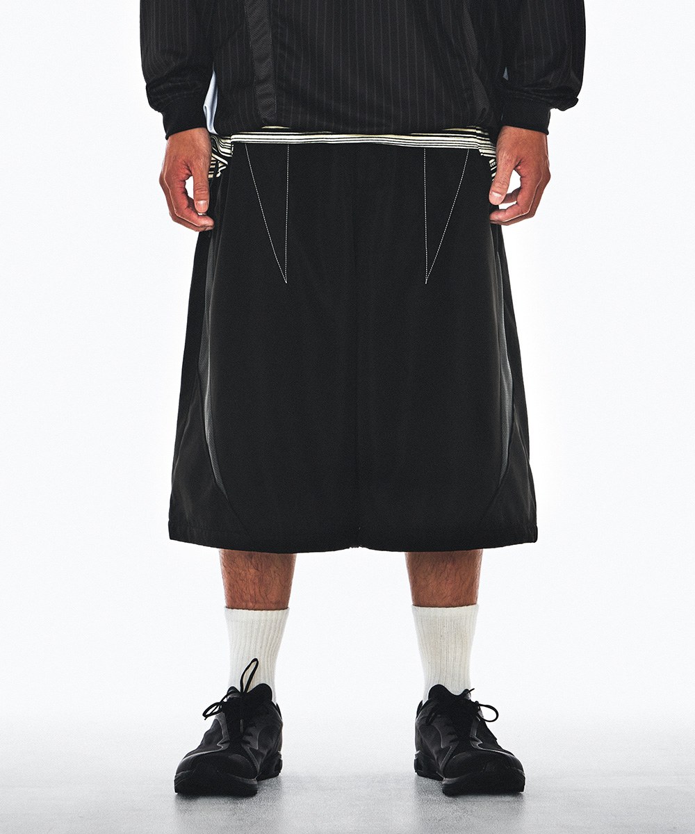 拼接七分短褲 3:20 TEENAGER TOOTH-SPLICING BAGGY SHORTS