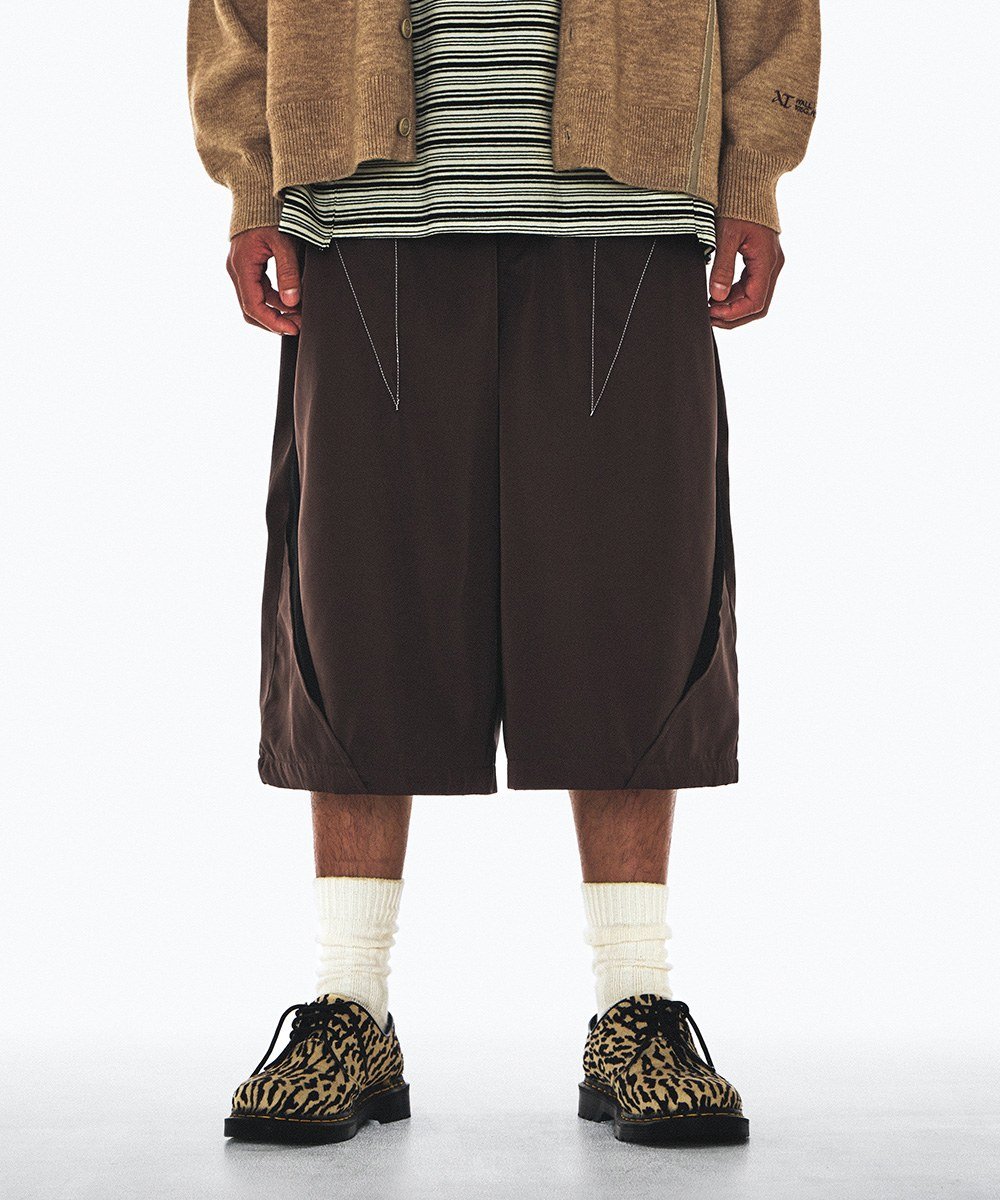 拼接七分短褲 3:20 TEENAGER TOOTH-SPLICING BAGGY SHORTS