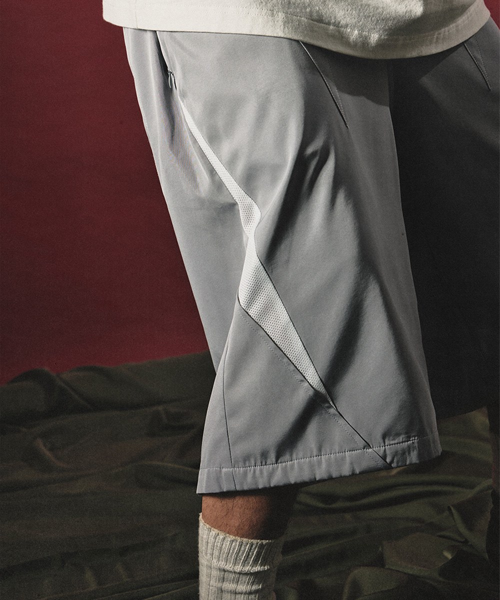 拼接七分短褲 3:20 TEENAGER TOOTH-SPLICING BAGGY SHORTS