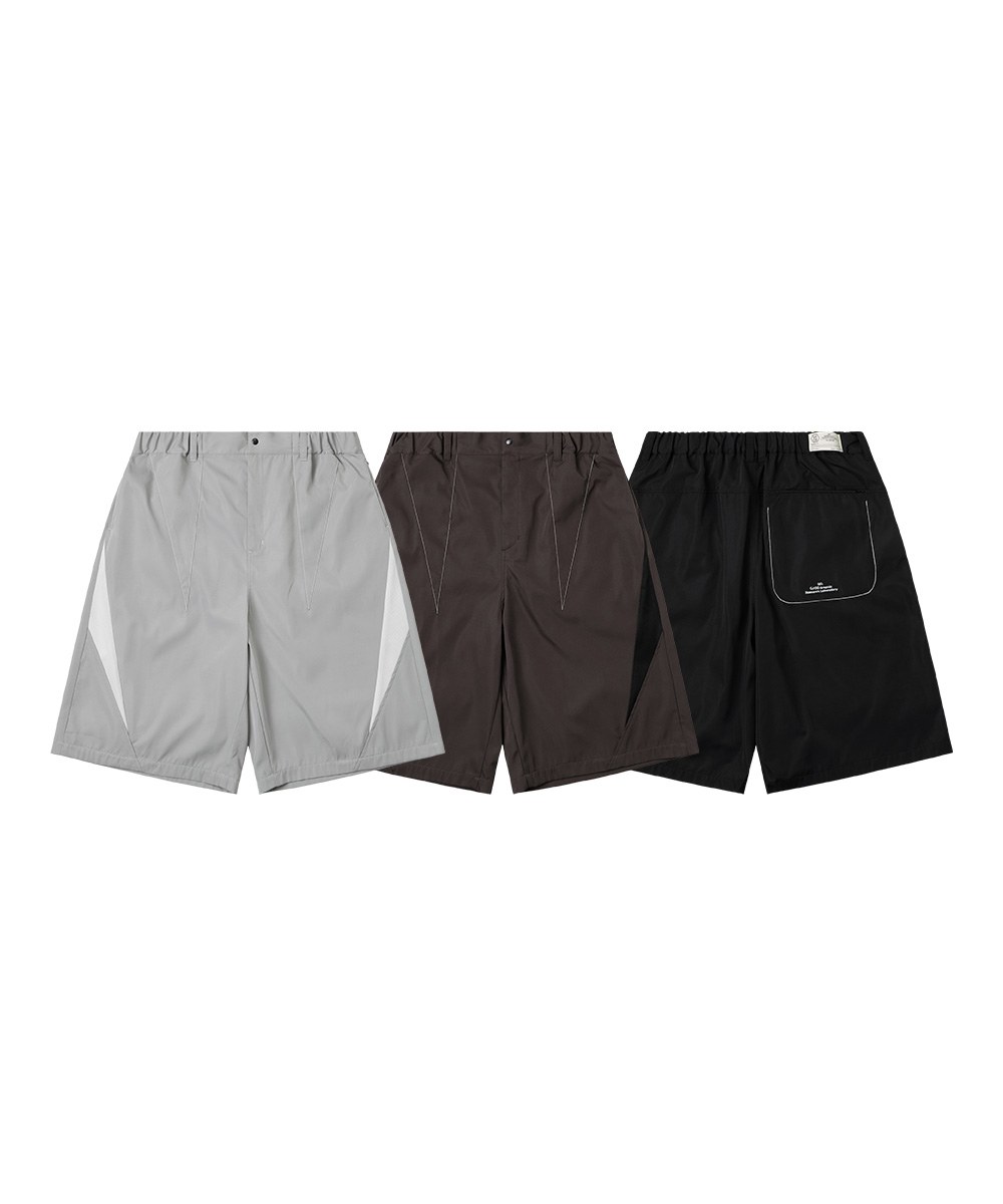 拼接七分短褲 3:20 TEENAGER TOOTH-SPLICING BAGGY SHORTS