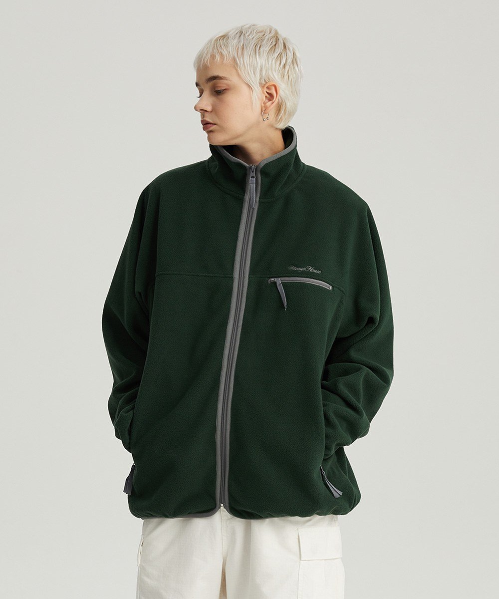撞色邊搖粒拉鍊外套 Full-zip Fleece Jacket