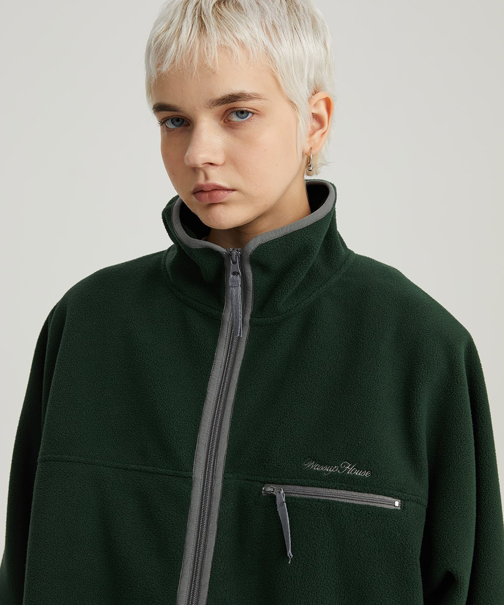 撞色邊搖粒拉鍊外套 Full-zip Fleece Jacket