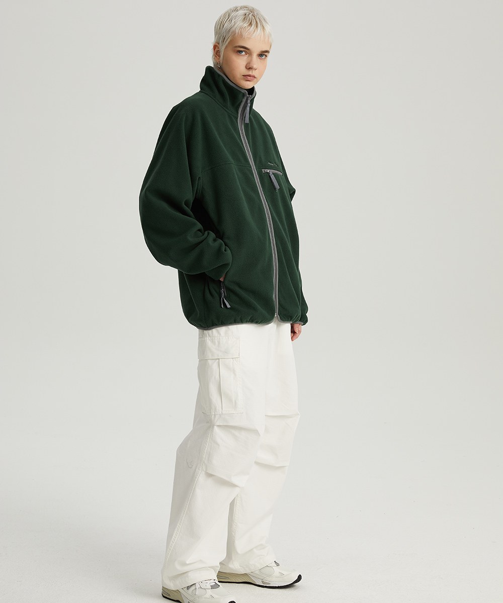 撞色邊搖粒拉鍊外套 Full-zip Fleece Jacket