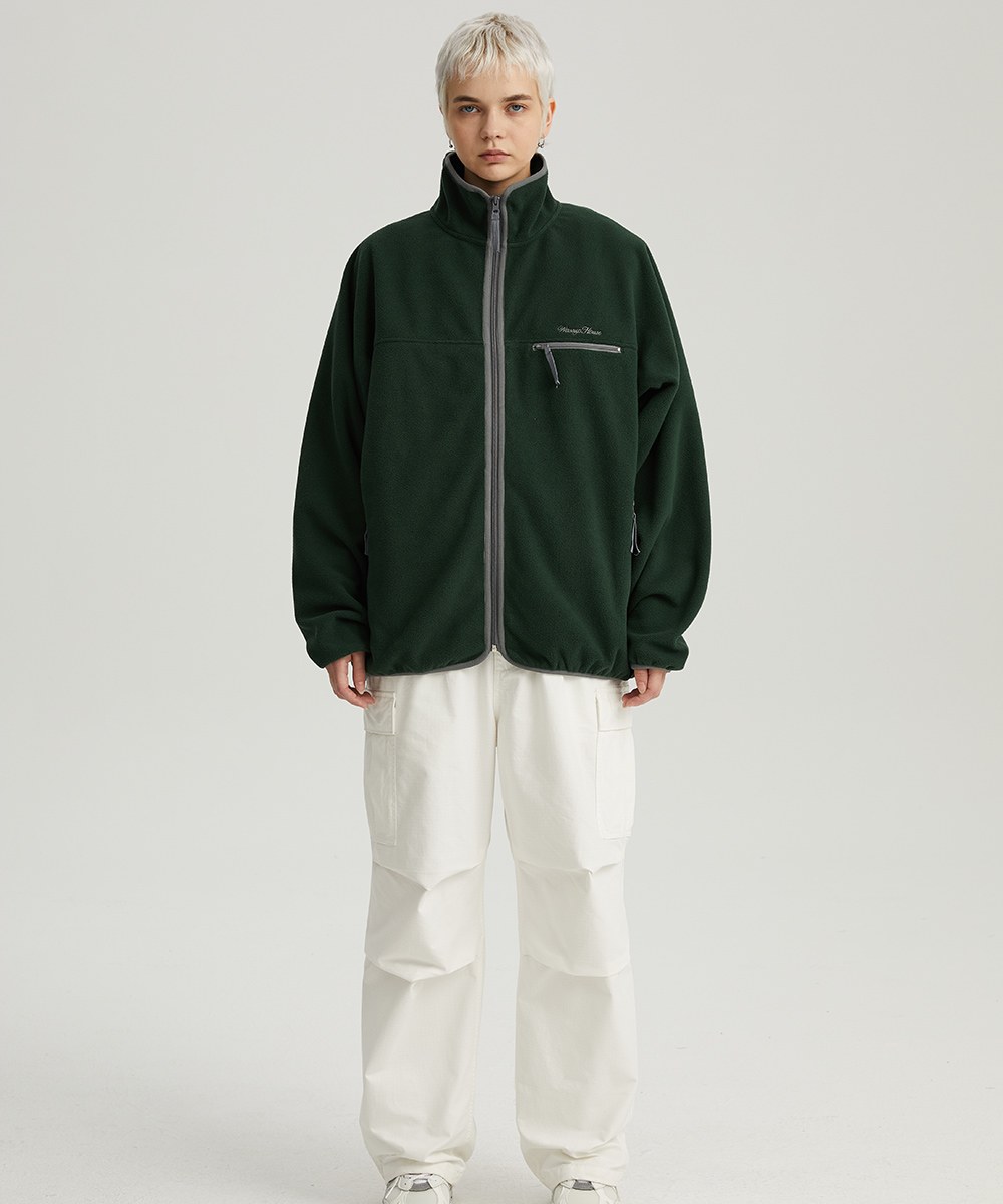 撞色邊搖粒拉鍊外套 Full-zip Fleece Jacket