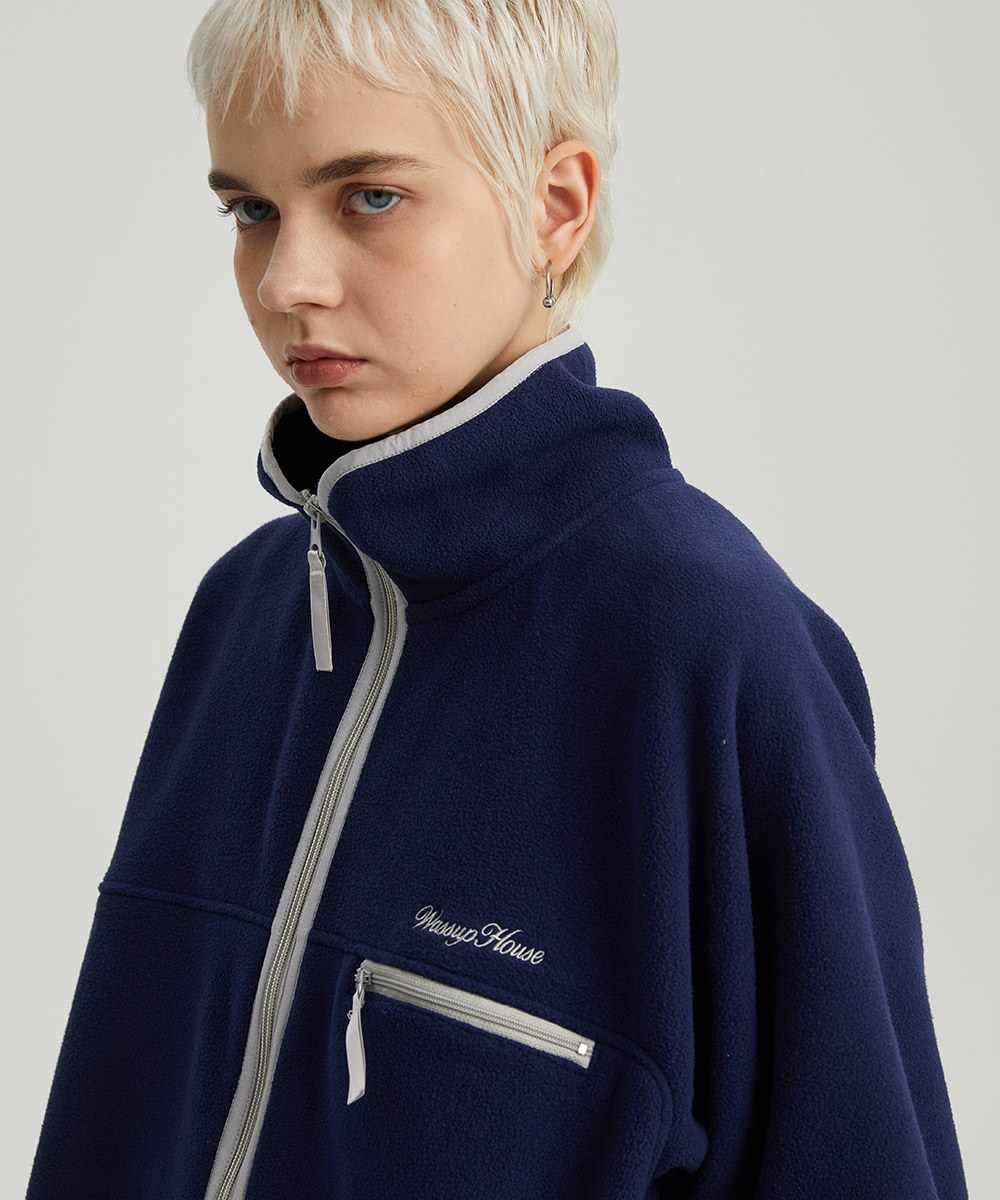 撞色邊搖粒拉鍊外套 Full-zip Fleece Jacket