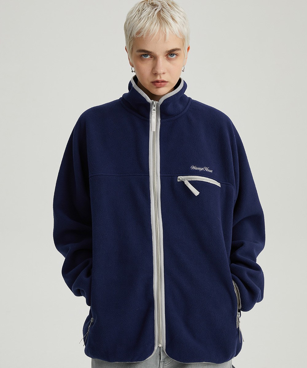 撞色邊搖粒拉鍊外套 Full-zip Fleece Jacket