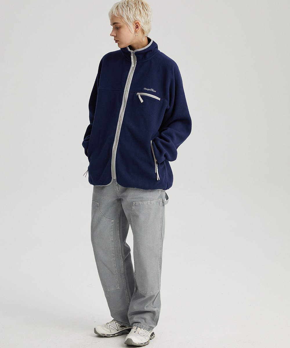 撞色邊搖粒拉鍊外套 Full-zip Fleece Jacket