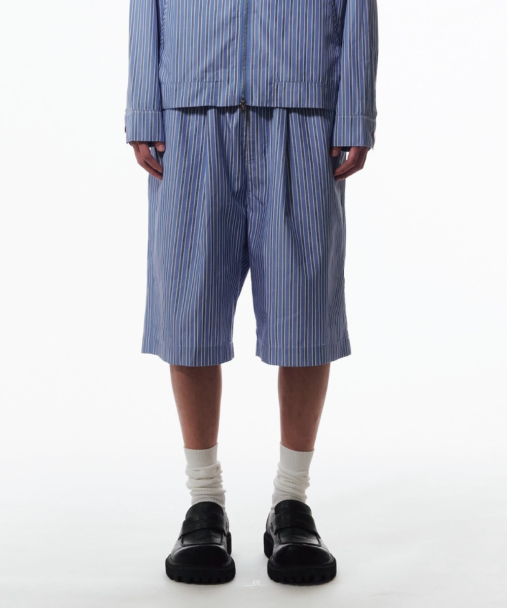 條紋七分褲 Jorts