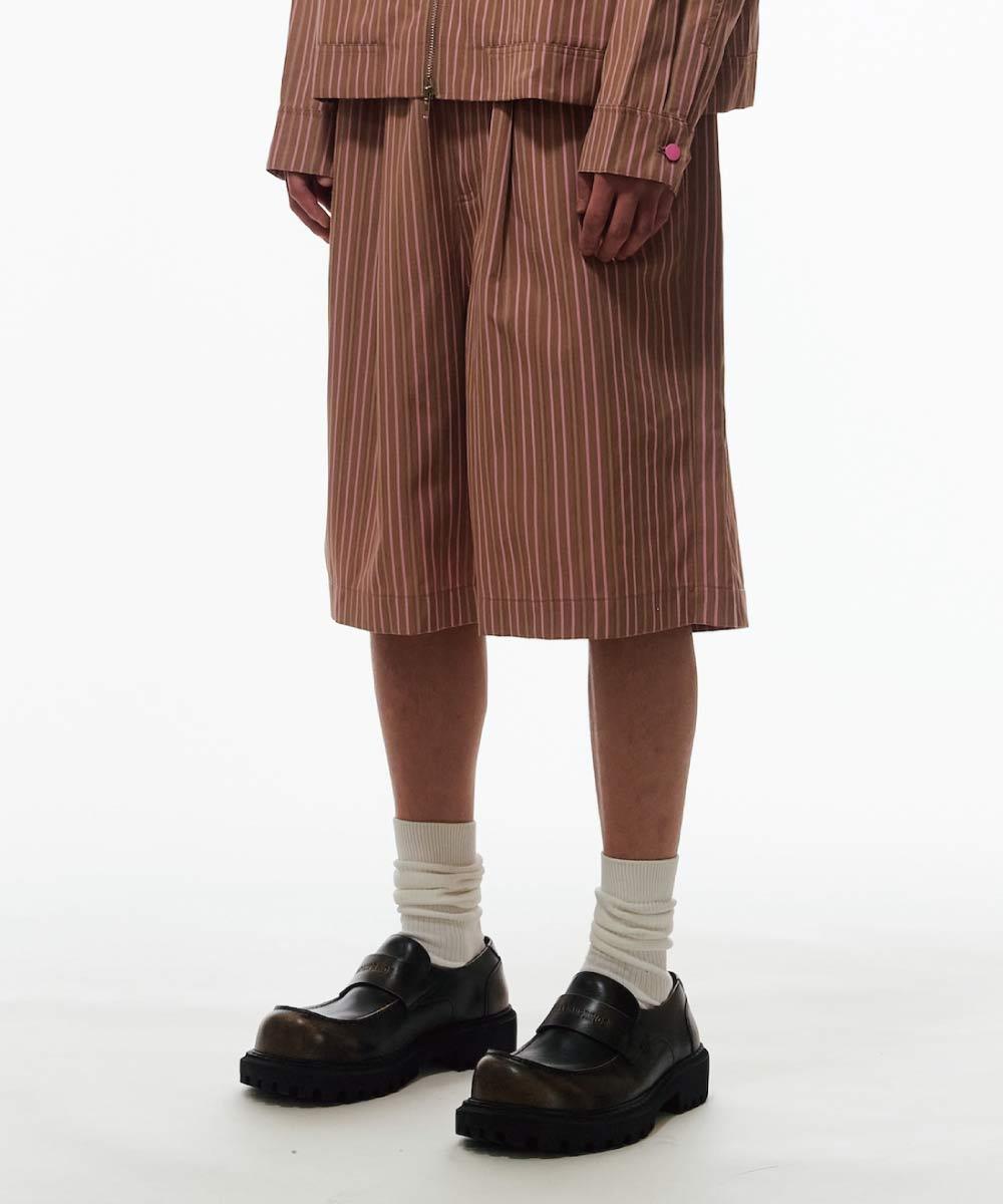 條紋七分褲 Jorts