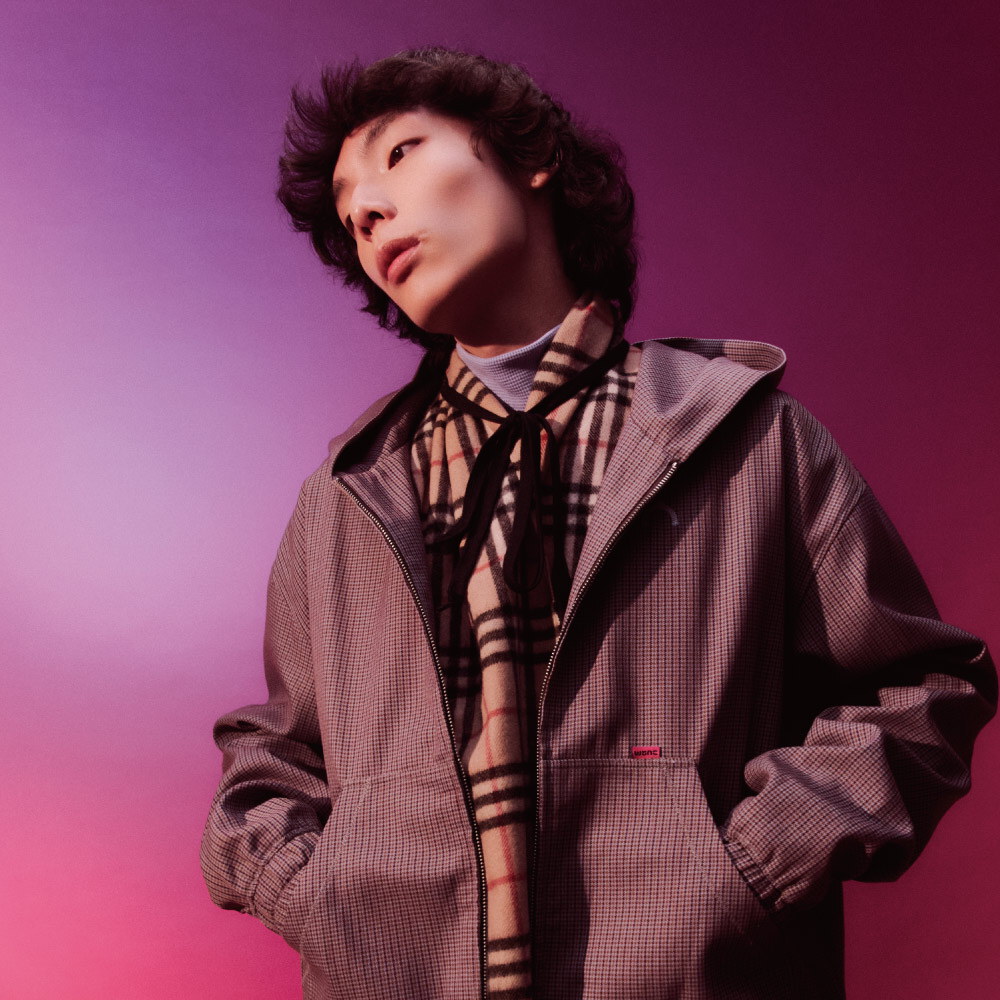 千鳥格拉鍊衛衣外套