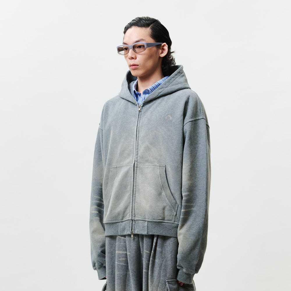 水洗拉鍊衛衣外套