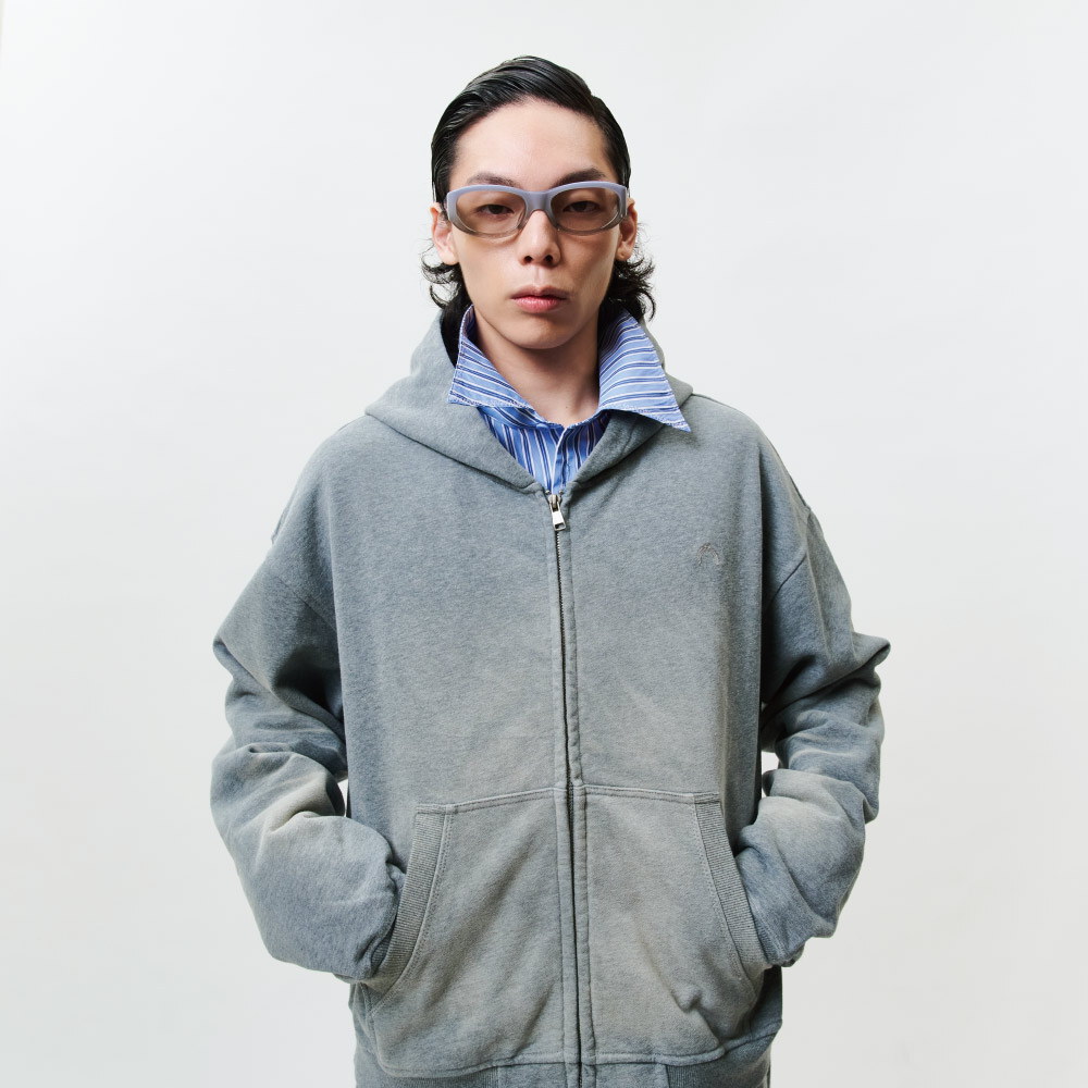 水洗拉鍊衛衣外套