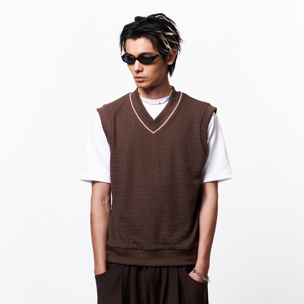 滾邊背心 V NECK VEST