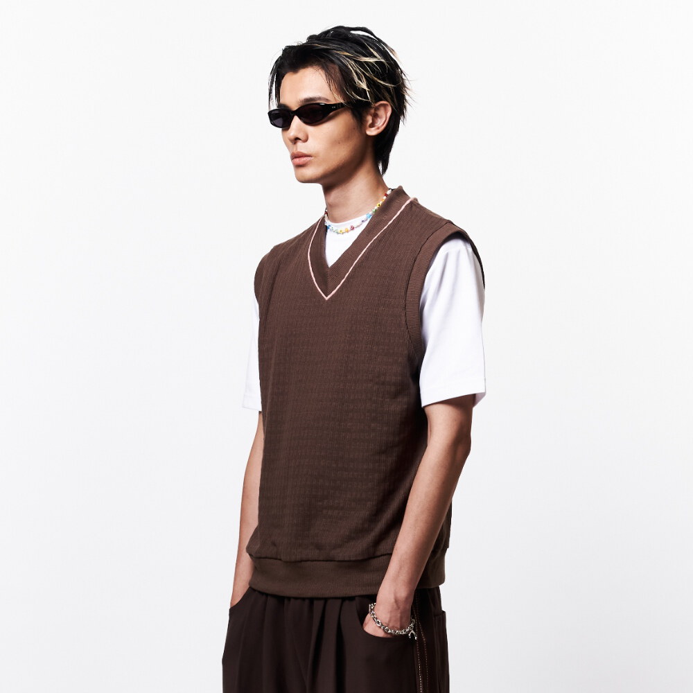 滾邊背心 V NECK VEST
