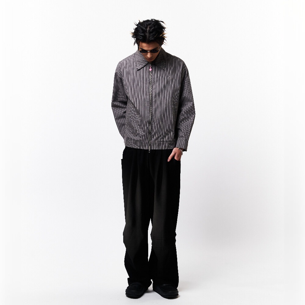 條紋拉鍊外套 STRIPED ZIP JACKET