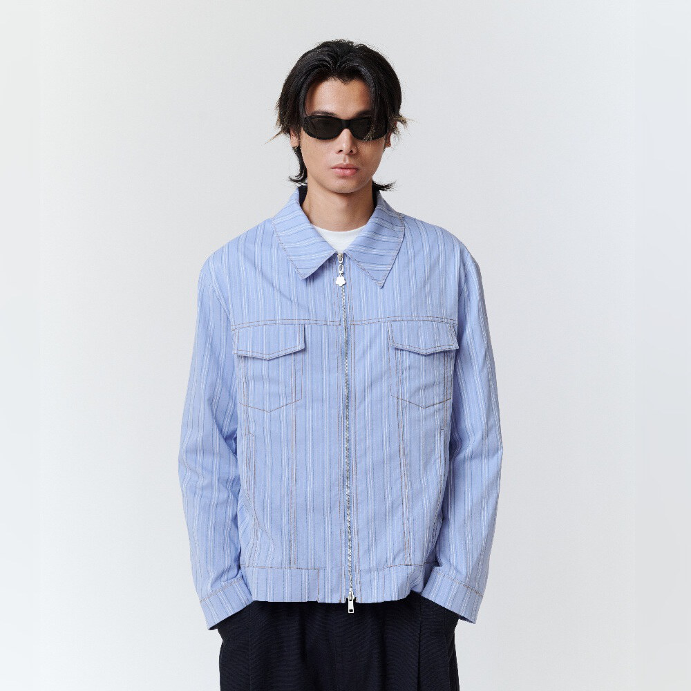 條紋拉鍊外套 ZIP SHIRT JACKET