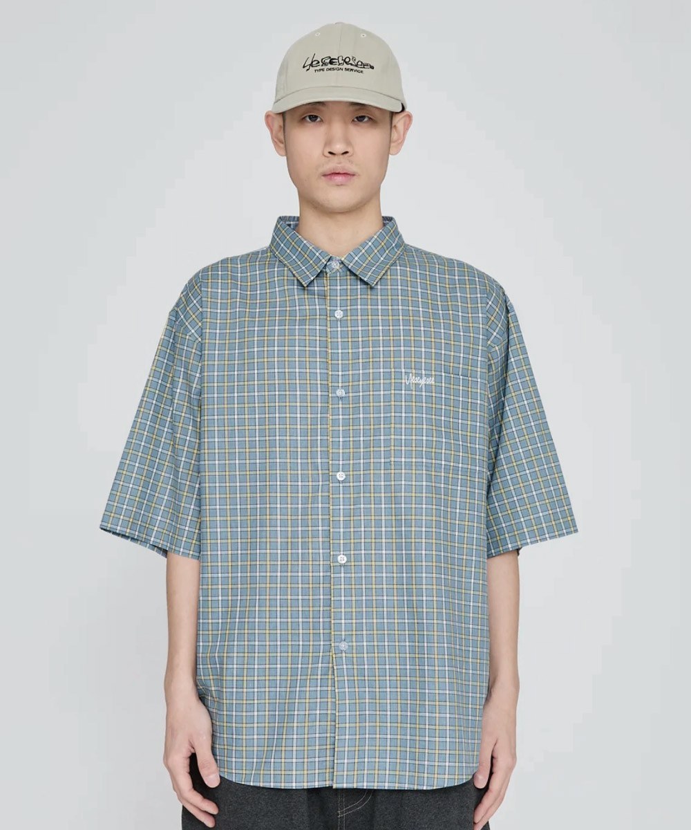 Logo格紋短袖襯衫 SN-Logo Short Sleeve Check Shirt