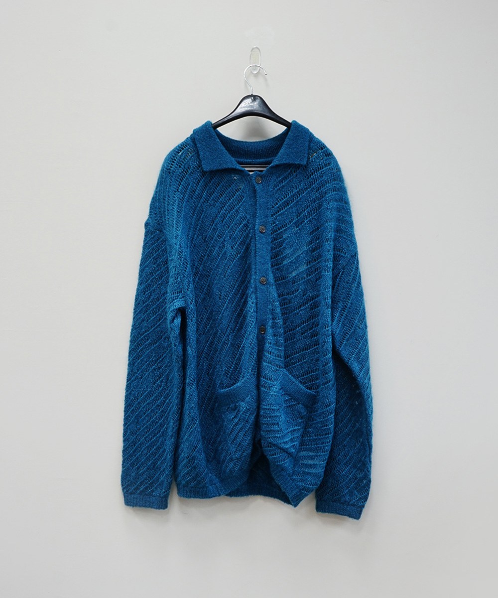 SILK MOHAIR BUTTONED CARGIGAN