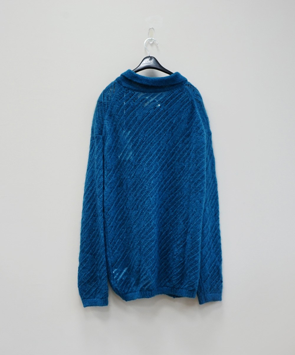 SILK MOHAIR BUTTONED CARGIGAN