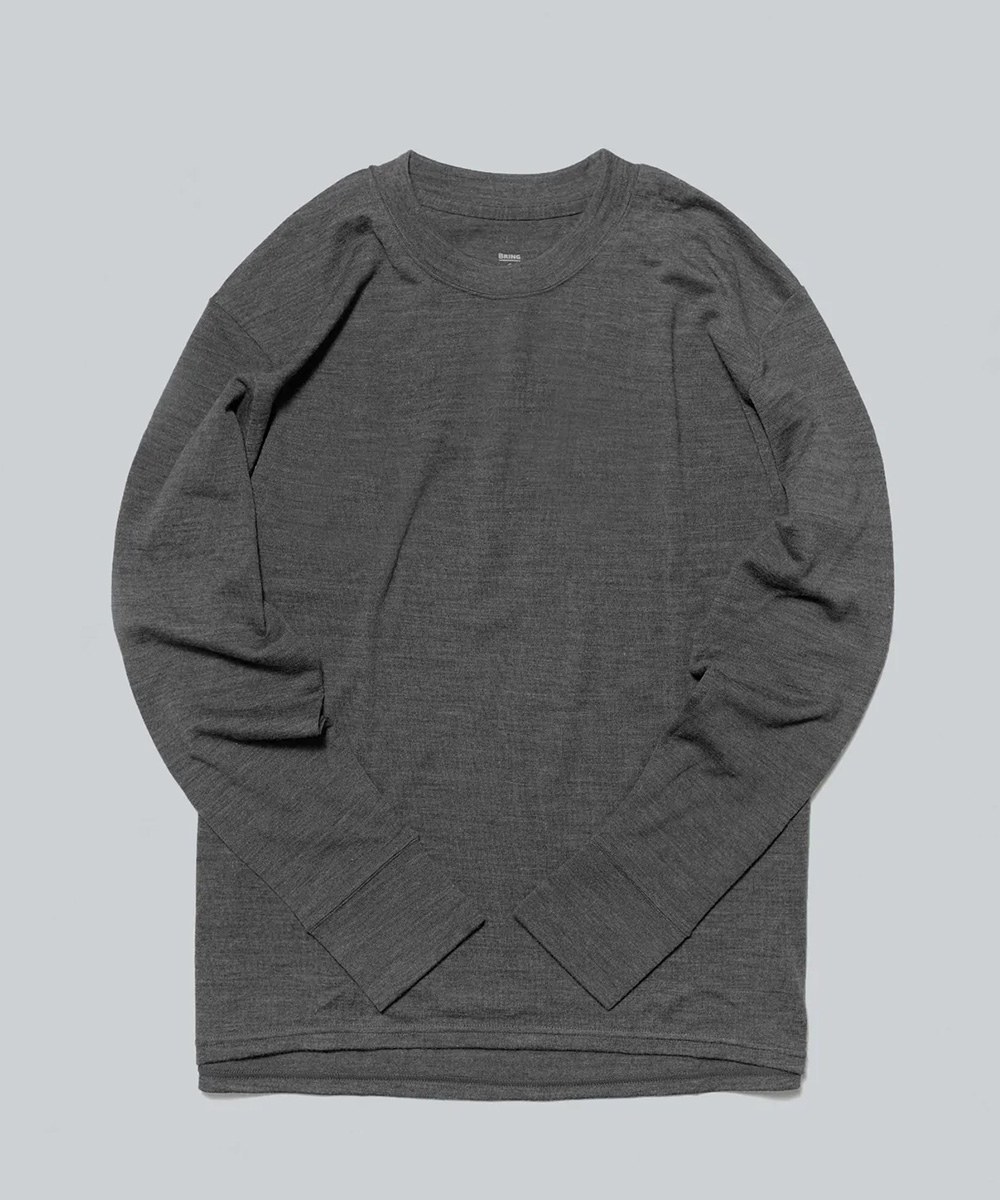 毛混紡機能長袖TEE WUNDERWEAR Mid T-shirt Long sleeve